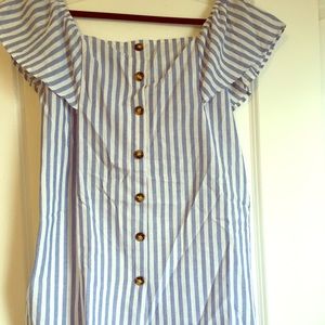 Navy stripe cotton blouse